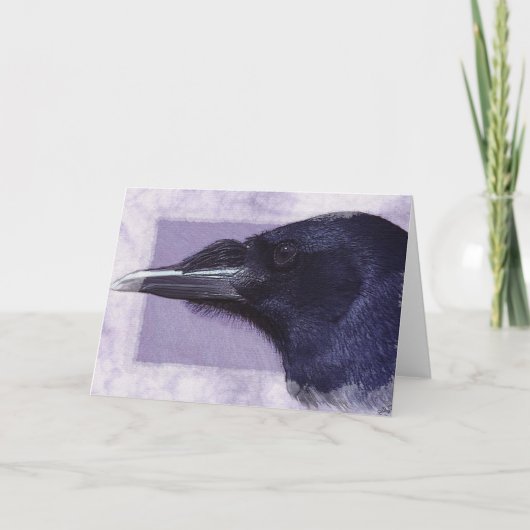 Portrait eines Raven Corvid Liebhaber des Kunstdes Karte (Vorderseite)