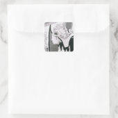 Portrait eines Ronins, von "Seichin Gushi Shozo" Quadratischer Aufkleber (Tasche)