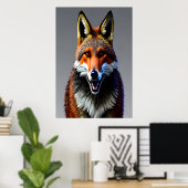 Portrait eines roten Fuchses | AI Art Poster (Heimbüro)