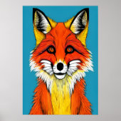 Portrait eines roten Fuchses | AI Art Poster (Vorne)