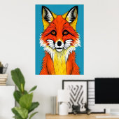 Portrait eines roten Fuchses | AI Art Poster (Heimbüro)