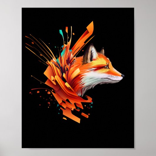 Portrait eines roten Fuchses Poster (Vorne)