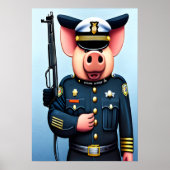 Portrait eines Schweins in Polizeiuniform | Art de Poster (Vorne)