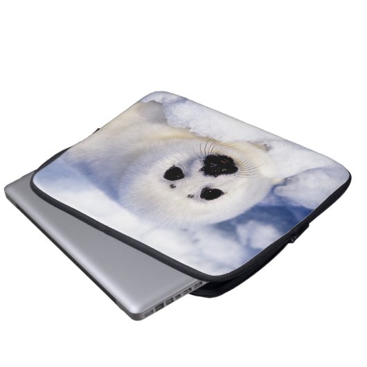 Portrait eines Siegels der Harfe Laptopschutzhülle (Vorne Knopf)