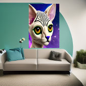 Portrait eines Sphynx-Katzengelben Augen | Art der Poster
