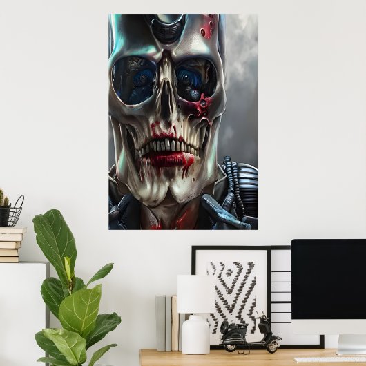 Portrait eines toten Schädels l | AI Art Poster (Heimbüro)