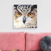 Portrait eines Uhu-Boxed-Leinwand-Drucks Leinwanddruck (Insitu (Wohnzimmer))