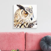 Portrait eines Uhu-Boxed-Leinwand-Drucks Leinwanddruck (Insitu (Wohnzimmer))