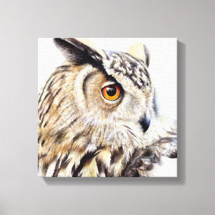 Portrait eines Uhu-Boxed-Leinwand-Drucks Leinwanddruck