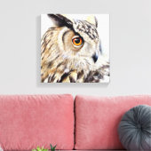 Portrait eines Uhu-Boxed-Leinwand-Drucks Leinwanddruck (Insitu (Wohnzimmer))