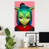 Portrait eines weiblichen Goblins | Art der AI Poster (Heimbüro)