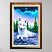 Portrait eines weißen Fuchs | AI Art Poster (Vorne)