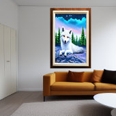 Portrait eines weißen Fuchs | AI Art Poster