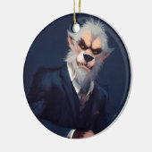 Portrait eines Werwolfs in einem Anzug Keramik Ornament (Links)