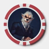 Portrait eines Werwolfs in einem Anzug Pokerchips (Vorderseite)