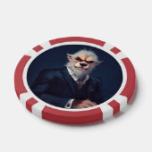 Portrait eines Werwolfs in einem Anzug Pokerchips (Einzeln)