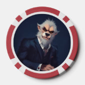 Portrait eines Werwolfs in einem Anzug Pokerchips (Rückseite)