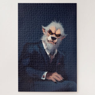 Portrait eines Werwolfs in einem Anzug Puzzle