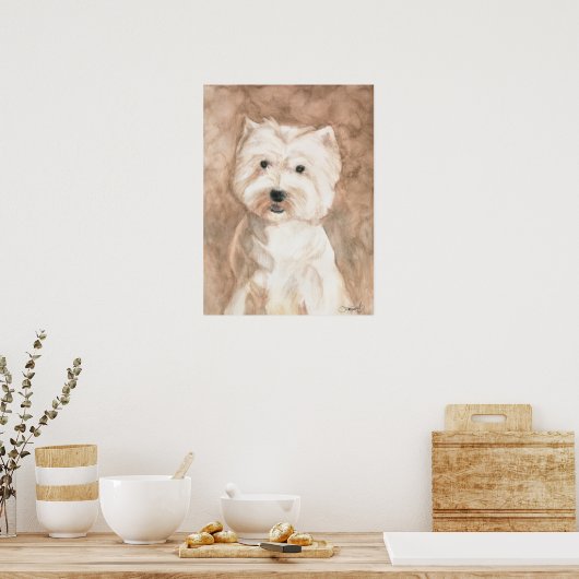 Portrait eines Westie Poster (Küche)