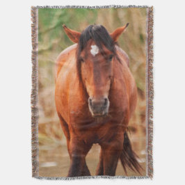 Portrait eines wilden Mustang Decke