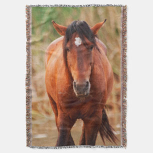 Portrait eines wilden Mustang Decke
