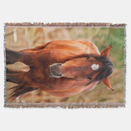 Portrait eines wilden Mustang Decke