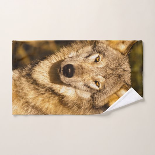 Portrait eines Wolf-Badetüchern-Set Badhandtuch Set (Handtuch)