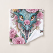 Portrait eines wunderschönen, skurrilen, rosa Drac Badhandtuch Set (Waschlappen)