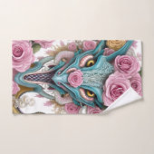 Portrait eines wunderschönen, skurrilen, rosa Drac Badhandtuch Set (Handtuch)