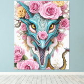 Portrait eines wunderschönen, skurrilen, rosa Drac Leinwanddruck (Insitu (Holzboden))