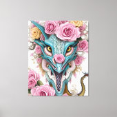 Portrait eines wunderschönen, skurrilen, rosa Drac Leinwanddruck (Vorderseite)