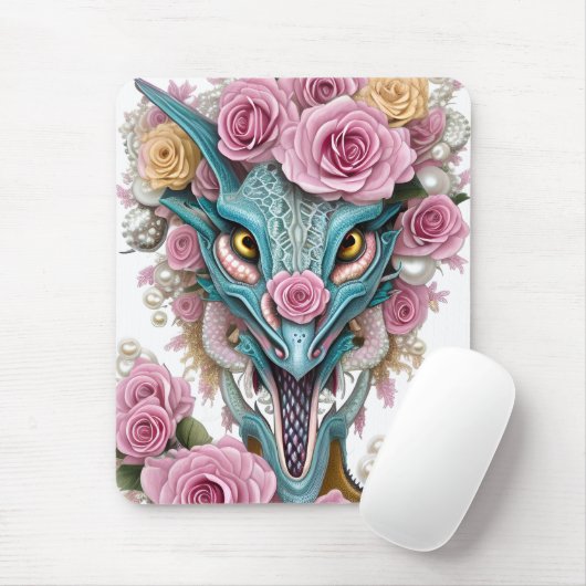 Portrait eines wunderschönen, skurrilen, rosa Drac Mousepad (Mit Mouse)