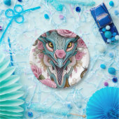 Portrait eines wunderschönen, skurrilen, rosa Drac Pappteller (Party)