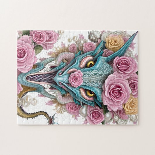 Portrait eines wunderschönen, skurrilen, rosa Drac Puzzle (Horizontal)