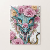 Portrait eines wunderschönen, skurrilen, rosa Drac Puzzle (Vertikal)