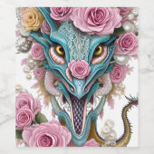 Portrait eines wunderschönen, skurrilen, rosa Drac Weinetikett (Einzelnes Label)