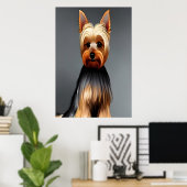 Portrait eines Yorkshire Terrier | AI Art Poster (Heimbüro)