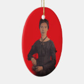 Portrait Emily Dickinson Keramik Ornament (Rechts)