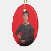 Portrait Emily Dickinson Keramik Ornament (Links)