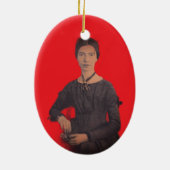 Portrait Emily Dickinson Keramik Ornament (Hinten)