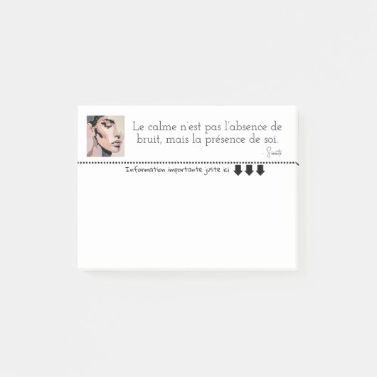 Portrait féminin pixelisé apaisant post-it klebezettel (Vorderseite)