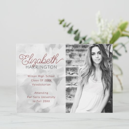 Portrait Foto Abschluss Ankündigung für sie (Stehend Vorderseite)