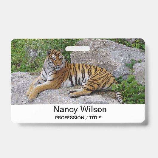 Portrait-Foto eines sibirischen Tigers Ausweis (Vorderseite)