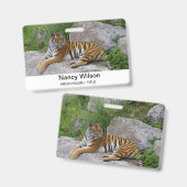 Portrait-Foto eines sibirischen Tigers Ausweis (Vorder- & Rückseite)