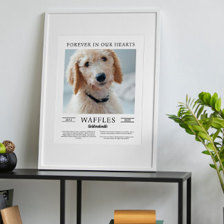 Portrait-Foto für Hunde mit weißer schwarzer Typog Poster