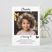 Portrait Foto Kids Picture Simple Script Geburtsta Einladung (Stehend Vorderseite)