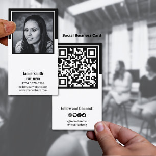 Portrait Foto Social Black & White Business Card Visitenkarte