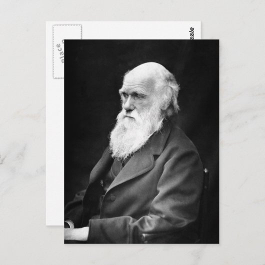 Portrait Foto von Charles Darwin Postkarte (Vorne/Hinten)