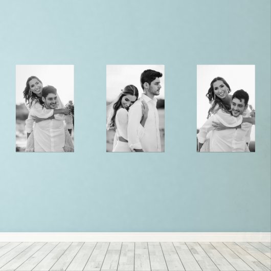 Portrait-Fotos in Schwarzweiß-Verlobung Bilderwand Sets (Holzboden)