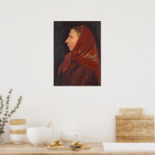 Portrait-Frau in Rot Poster (Küche)